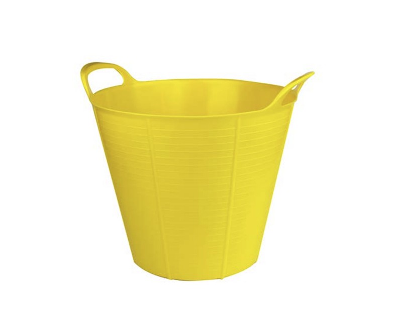 Seau souple jaune en caoutchouc
