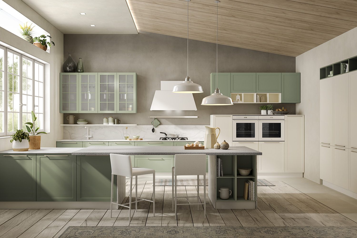 Turi Cucine Gaia PET — Moderne, Chêne light
