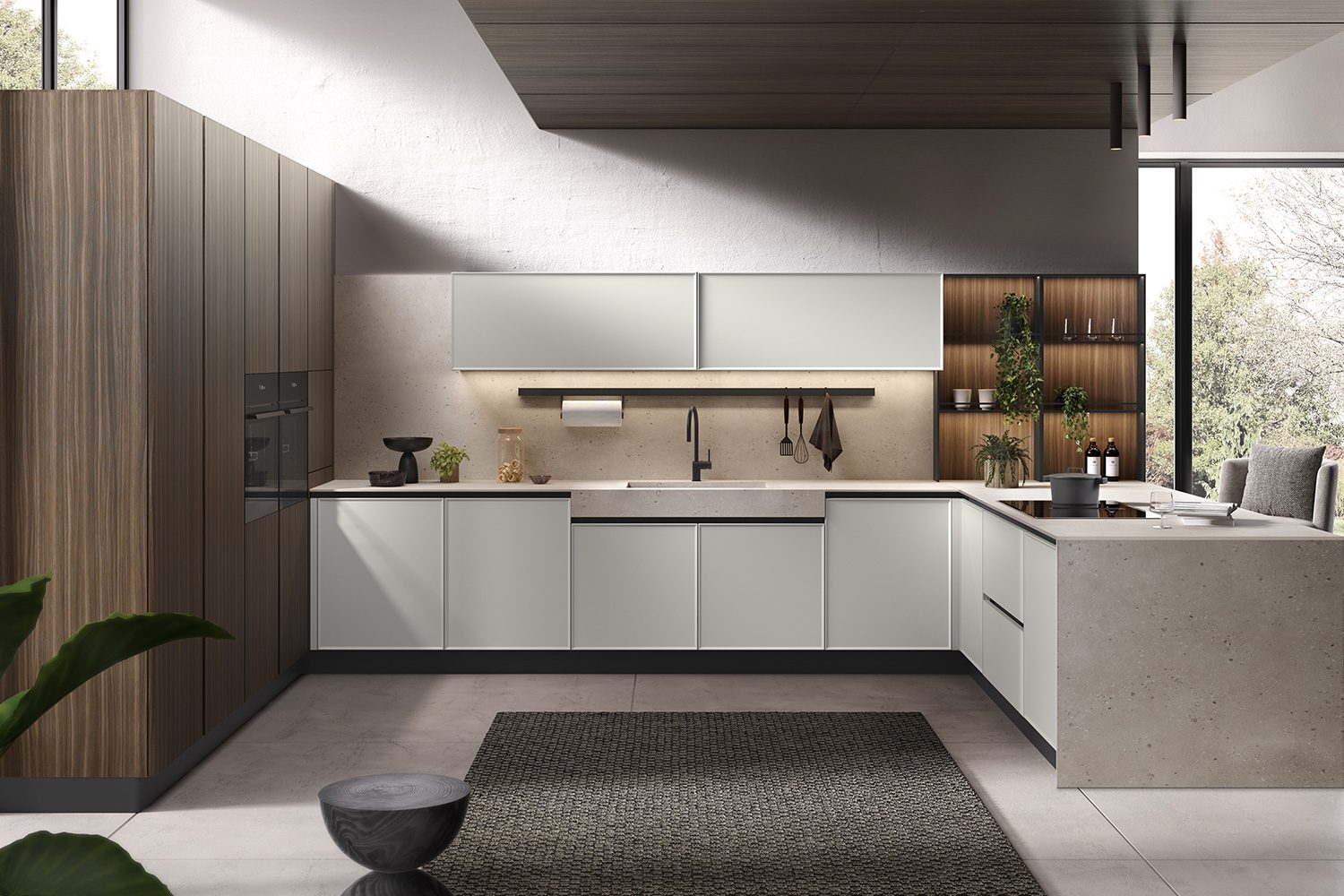 Turi Cucine Diamante — Moderne, Blanc mat