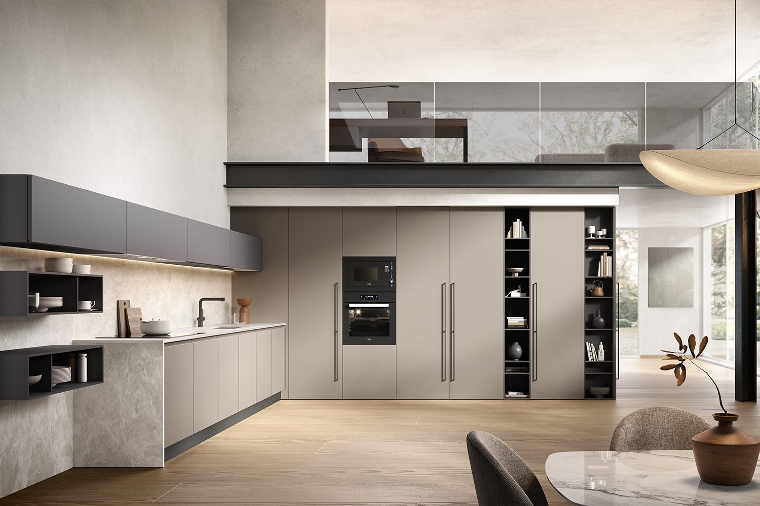 Turi Cucine Zante — Moderne, Corteccia chiara
