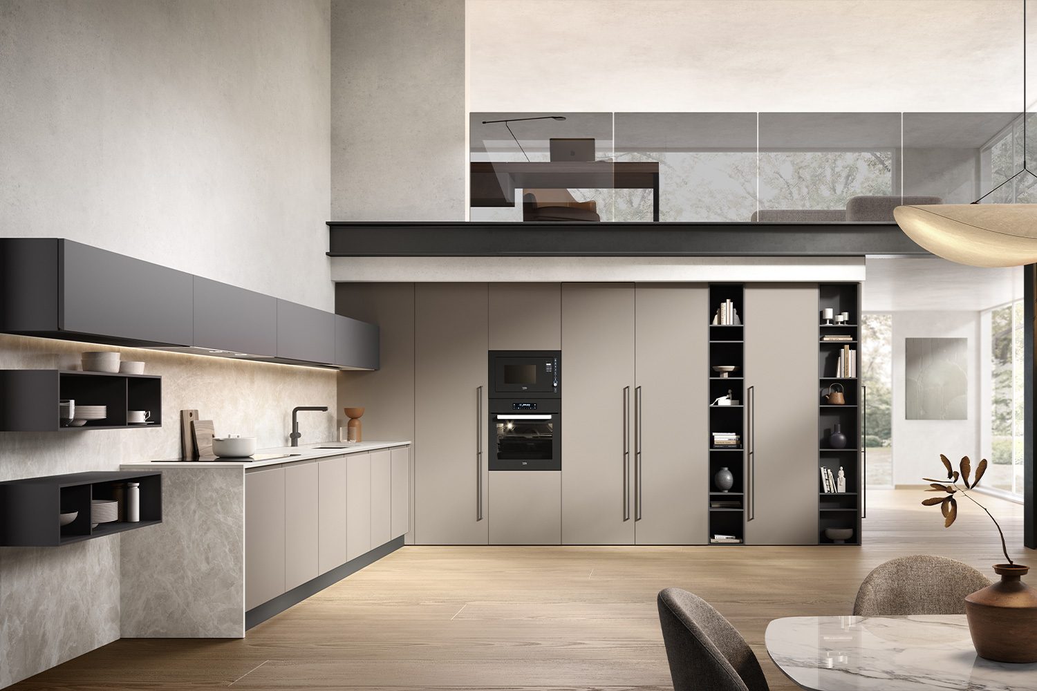 Turi Cucine Luna — Moderne, Blanc frêne luna
